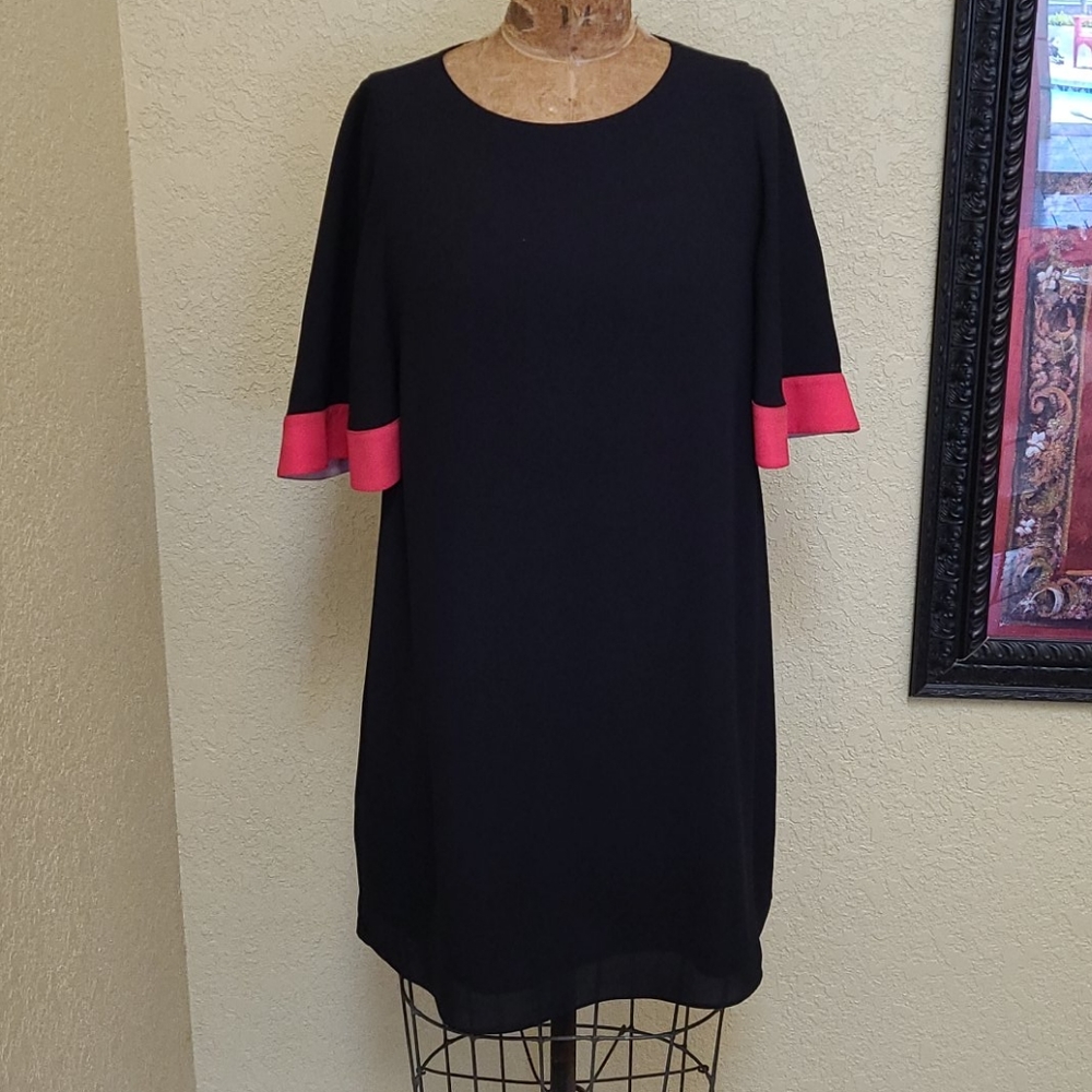 BCBG MAXAZRIA PHILIPPA BLACK/RED DRESS SIZE XS